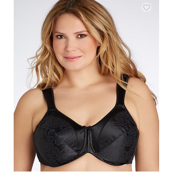 BALI 3562 Satin Tracings Minimizer Bra Black 38DDD NWOT - Picture 4 of 5